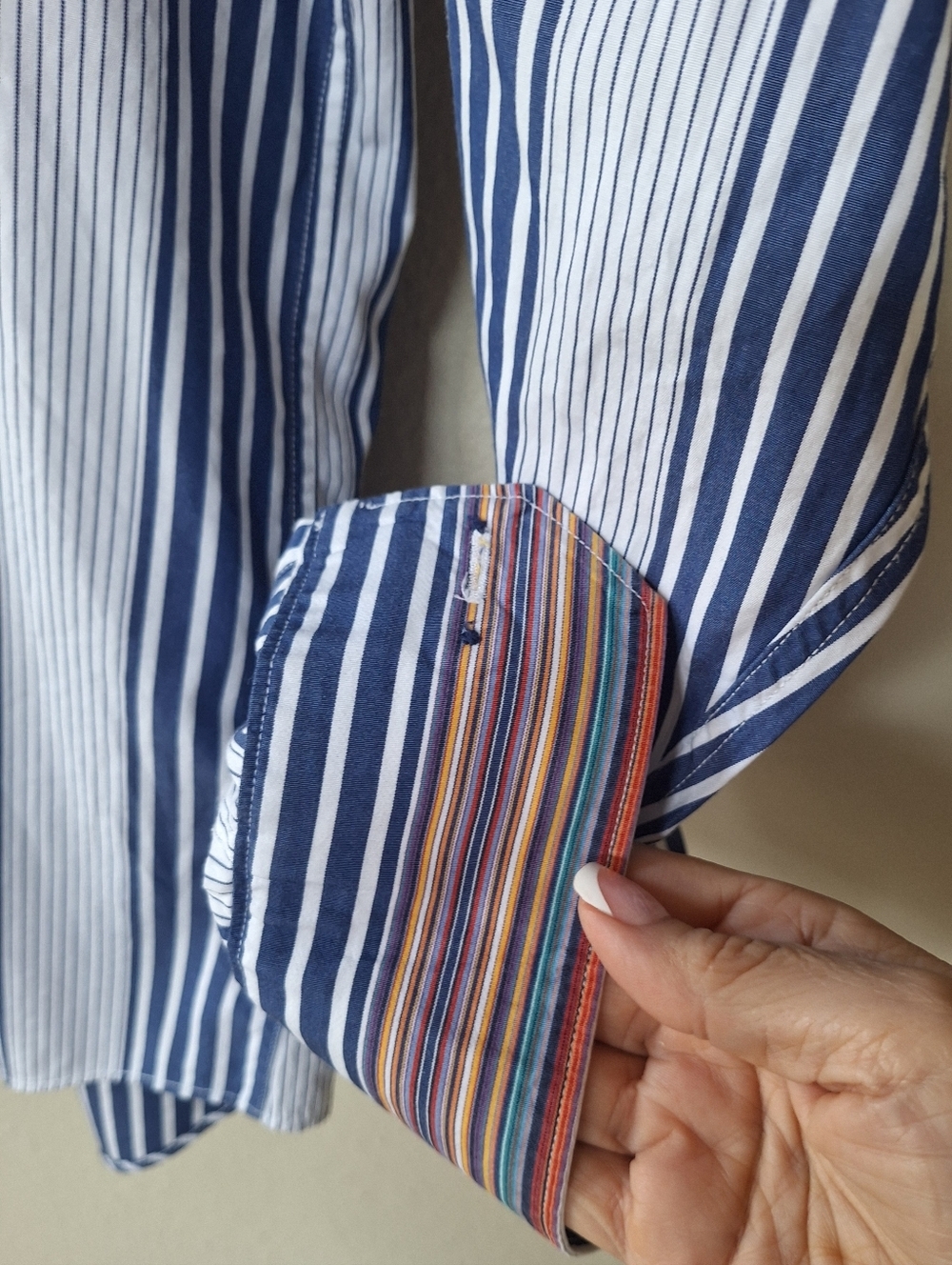 Bugatchi Uomo Classic Fit Blue Stripe Shirt Bold Modern Style Elevated Mens L - Picture 3 of 9